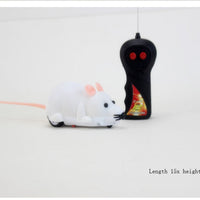 HKM-0914365 Remote-Controlled Flocking Cat Mouse Toy in Black, Gray, and Brown – Battery Not Included