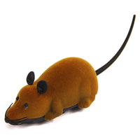 HKM-0914365 Remote-Controlled Flocking Cat Mouse Toy in Black, Gray, and Brown – Battery Not Included