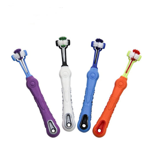 HKM-0914621 Three-Sided Pet Toothbrush for Effective Tartar Removal and Gum Care