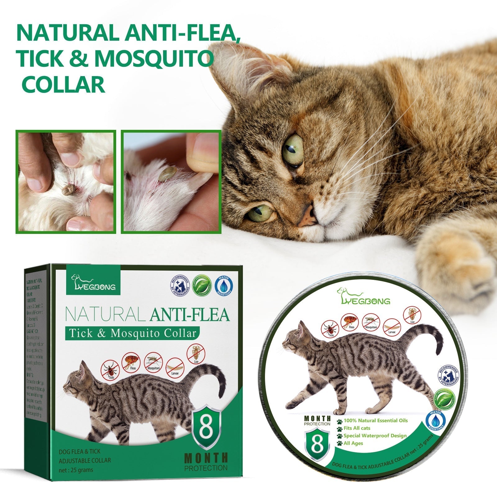 HKM-0914749 Adjustable Pet Insect-Proof Collar with Natural Essential Oils