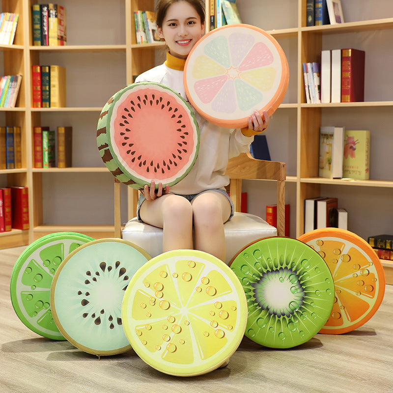 HKM-091475 3D Simulation Plush Fruit Pillow Cushion - Watermelon, Lemon, Kiwi & More, Removable & Washable