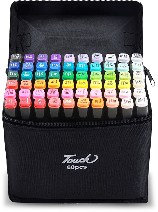 HKM-091475 Dual Brush Art Markers Set for Manga Sketching and Drawing