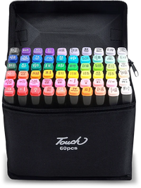 HKM-091475 Dual Brush Art Markers Set for Manga Sketching and Drawing