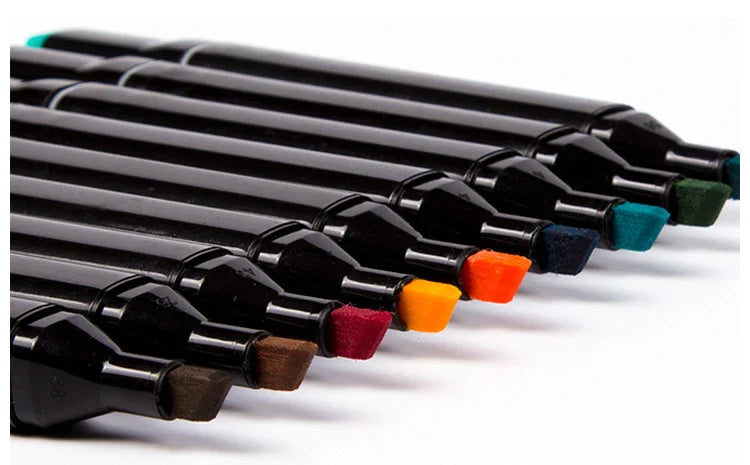 HKM-091475 Dual Brush Art Markers Set for Manga Sketching and Drawing
