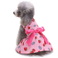 HKM-0915133 Polka Dot Summer Dress for Pets - Watermelon and Strawberry Skirt, Polyester Material, Various Sizes