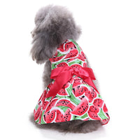 HKM-0915133 Polka Dot Summer Dress for Pets - Watermelon and Strawberry Skirt, Polyester Material, Various Sizes