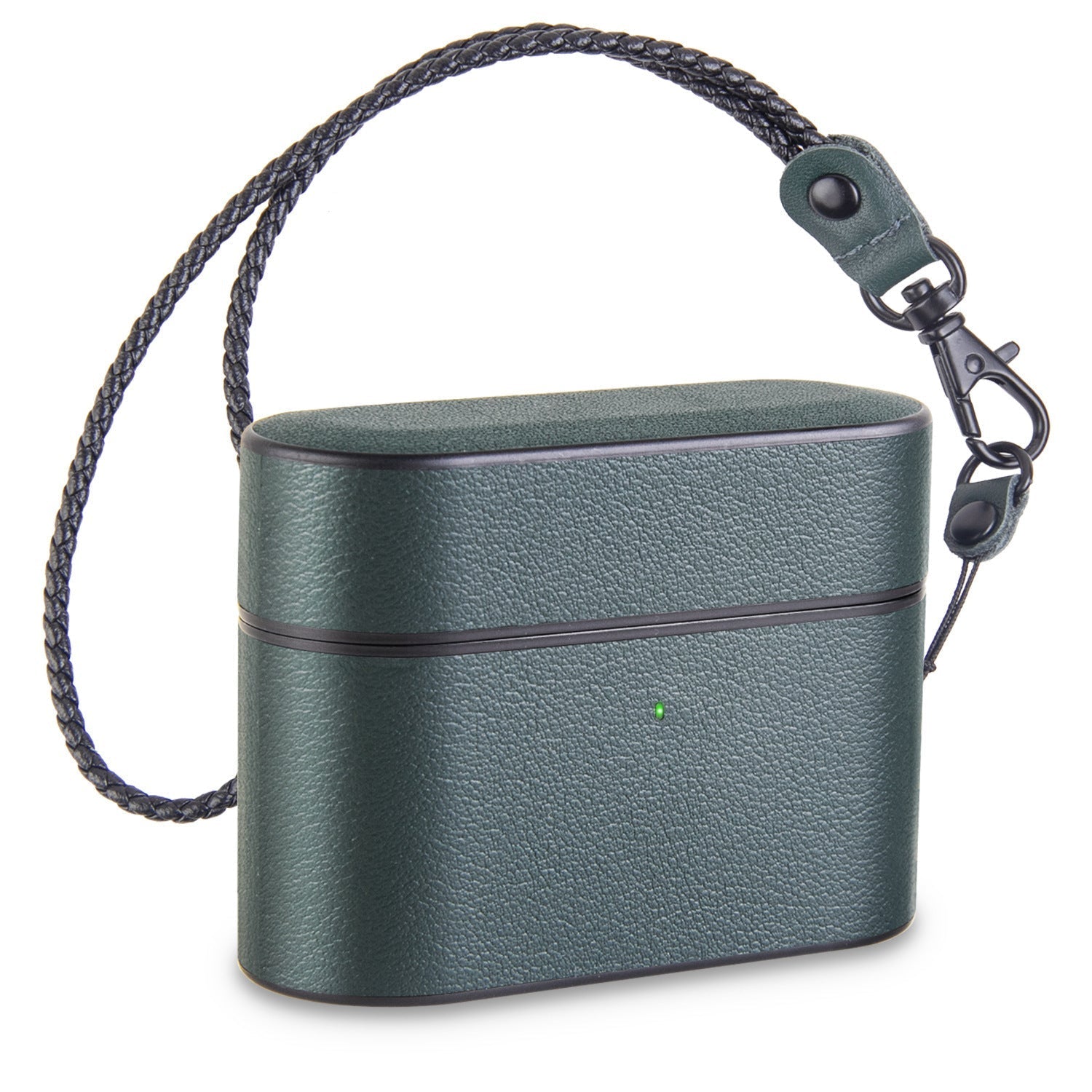 HKM-091539 Wireless Bluetooth Headset Leather Case Compatible with iPhone Models - Protective Cover with Hand Strap