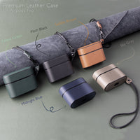 HKM-091539 Wireless Bluetooth Headset Leather Case Compatible with iPhone Models - Protective Cover with Hand Strap