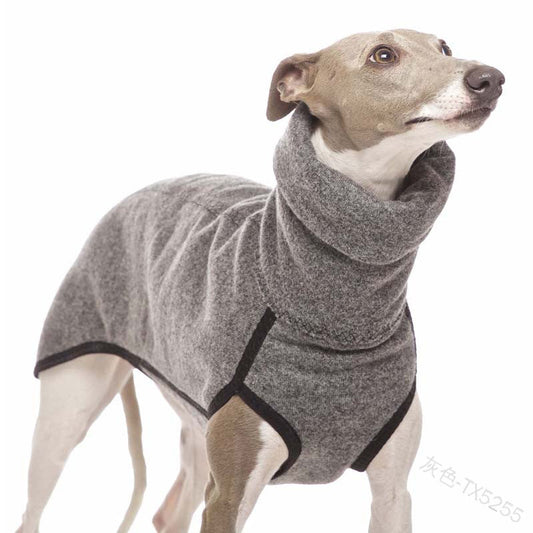 HKM-0916925 Warm Bunny Fleece High Collar Pet Clothes for Big Dogs and Puppies in Multiple Colors and Sizes
