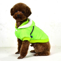 HKM-0917181 Reflective Silk Cotton-Padded Hooded Jacket for Small Dogs - Casual Autumn/Winter Wear, Available in Multiple Colors