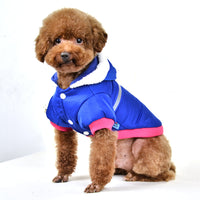 HKM-0917181 Reflective Silk Cotton-Padded Hooded Jacket for Small Dogs - Casual Autumn/Winter Wear, Available in Multiple Colors