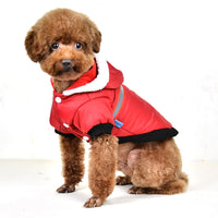 HKM-0917181 Reflective Silk Cotton-Padded Hooded Jacket for Small Dogs - Casual Autumn/Winter Wear, Available in Multiple Colors
