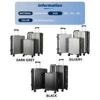 HKM-091731 Custom Aluminium Travel Luggage in 20, 24, 28 Inch Sizes with PC Spinner Wheels
