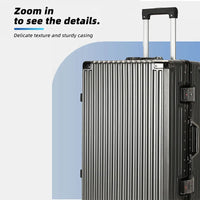 HKM-091731 Custom Aluminium Travel Luggage in 20, 24, 28 Inch Sizes with PC Spinner Wheels