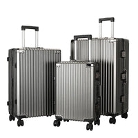 HKM-091731 Custom Aluminium Travel Luggage in 20, 24, 28 Inch Sizes with PC Spinner Wheels