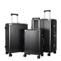 HKM-091731 Custom Aluminium Travel Luggage in 20, 24, 28 Inch Sizes with PC Spinner Wheels