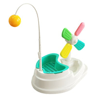 HKM-0917565 Windmill Cat Stick Toy with Interactive Blades and Flexible Pulling Rod