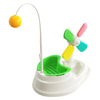 HKM-0917565 Windmill Cat Stick Toy with Interactive Blades and Flexible Pulling Rod