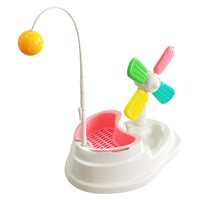 HKM-0917565 Windmill Cat Stick Toy with Interactive Blades and Flexible Pulling Rod
