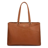 HKM-092051 Waterproof PU Leather Laptop Tote Bag for Women - 15.6 Inch Business Briefcase