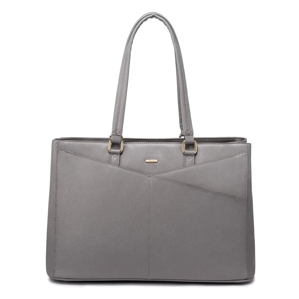 HKM-092051 Waterproof PU Leather Laptop Tote Bag for Women - 15.6 Inch Business Briefcase