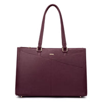 HKM-092051 Waterproof PU Leather Laptop Tote Bag for Women - 15.6 Inch Business Briefcase