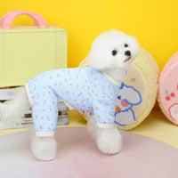HKM-0920893 Floral Waffle Dog Clothes in Yellow, Green, and Sky Blue - Various Sizes Available