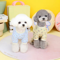 HKM-0920893 Floral Waffle Dog Clothes in Yellow, Green, and Sky Blue - Various Sizes Available