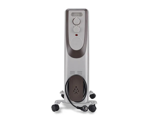 HKM-092115 Portable Oil-Filled Radiator Heater with Adjustable Thermostat and Safety Features