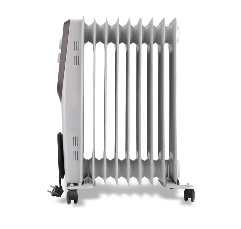HKM-092115 Portable Oil-Filled Radiator Heater with Adjustable Thermostat and Safety Features