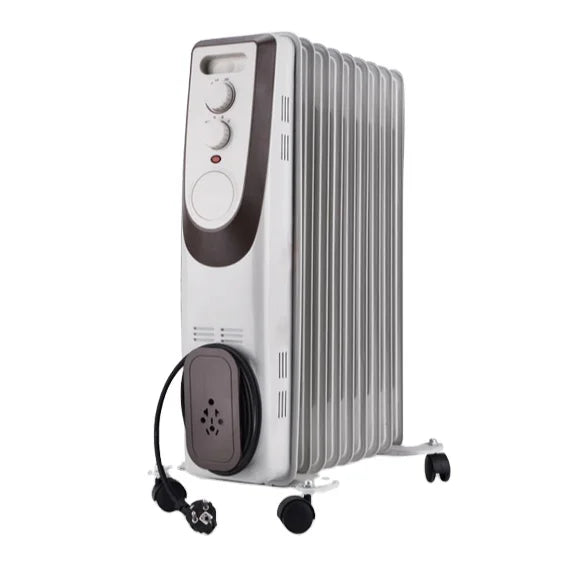 HKM-092115 Portable Oil-Filled Radiator Heater with Adjustable Thermostat and Safety Features