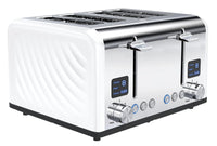 HKM-092243 Stainless Steel 4-Slice Toaster with Adjustable 1-6 Level Browning Control