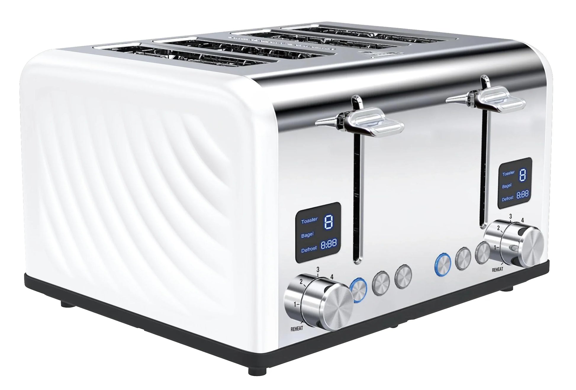 HKM-092243 Stainless Steel 4-Slice Toaster with Adjustable 1-6 Level Browning Control