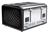 HKM-092243 Stainless Steel 4-Slice Toaster with Adjustable 1-6 Level Browning Control