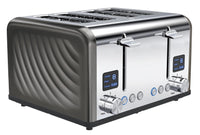 HKM-092243 Stainless Steel 4-Slice Toaster with Adjustable 1-6 Level Browning Control