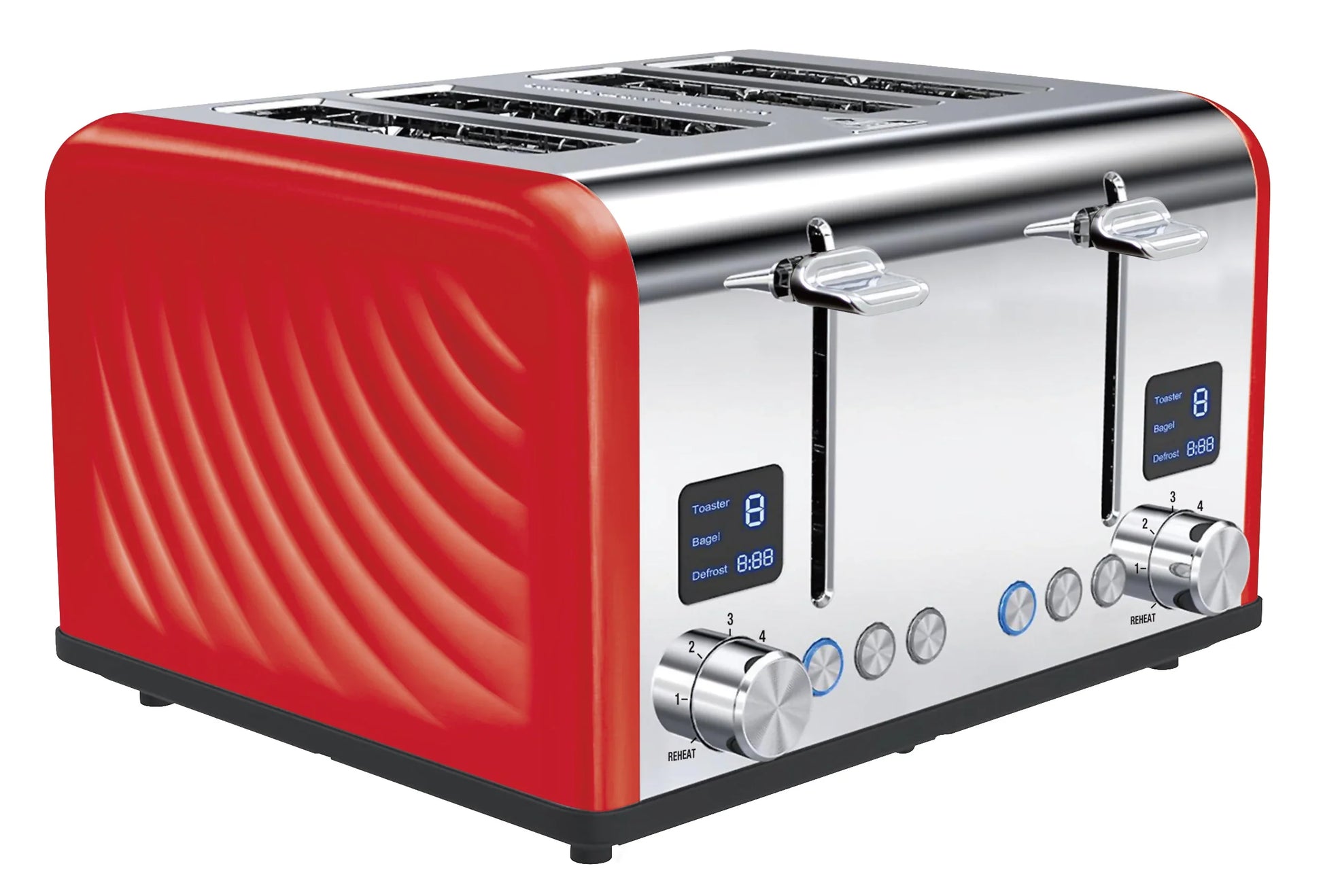 HKM-092243 Stainless Steel 4-Slice Toaster with Adjustable 1-6 Level Browning Control