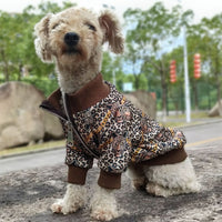 HKM-0923069 Leopard Print Casual Dog Clothing for Spring and Autumn - Polyester, Sizes XS to 2XL