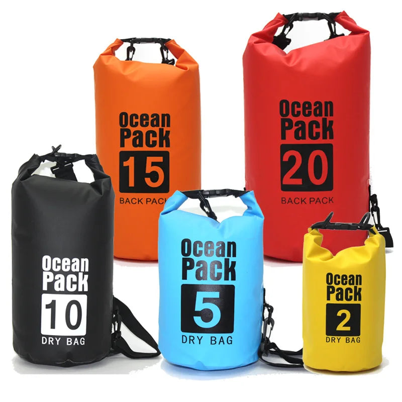 HKM-092371 PVC Tarpaulin Waterproof Dry Bag with Shoulder Straps - 5L, Multiple Colours Available