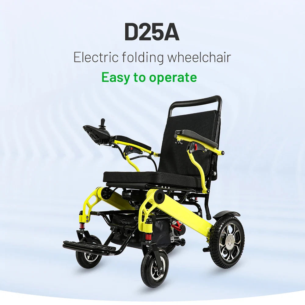 HKM-092371 Portable Aluminum Alloy Electric Wheelchair - Model D25A, 10-15km Range, 120 kg Load Capacity