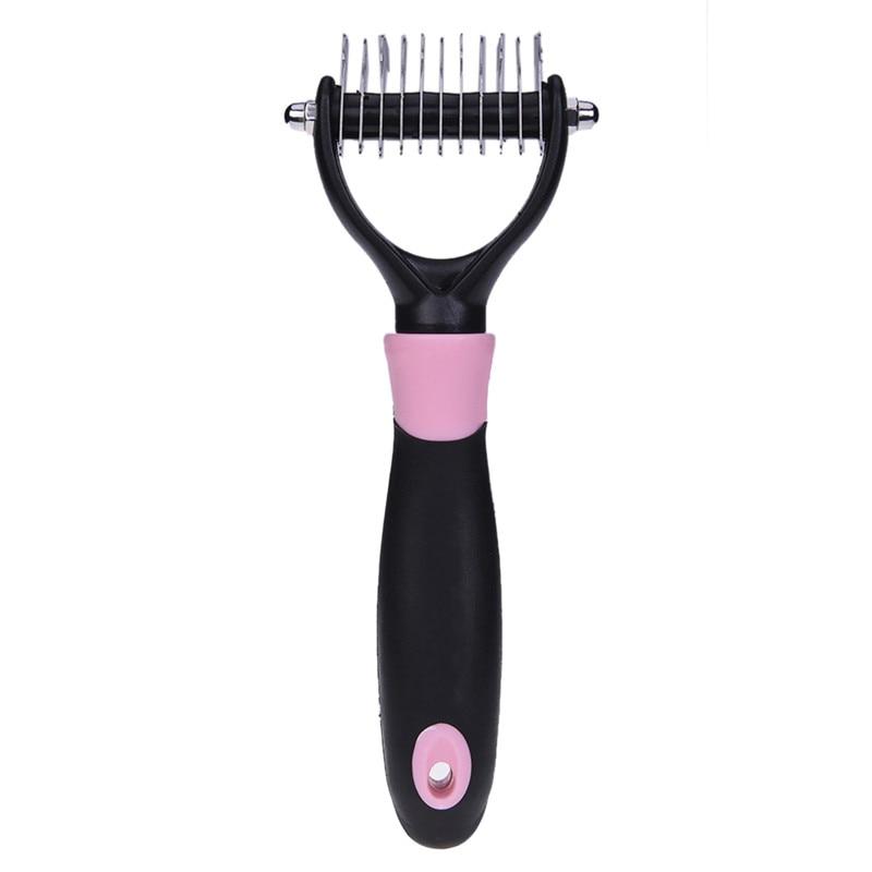 HKM-0924093 All-in-One Pet Dematting Comb with Stainless Steel Teeth and Double-Sided Design for Effective Grooming