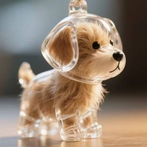 HKM-0924349 Transparent Fur Storage Box for Puppies - Decorative Keepsake Dust-Proof Ornament
