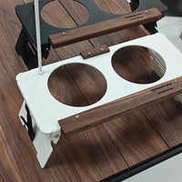 HKM-0924477 Pet Double Bowl Rack with Lamp Post for Outdoor Use - Suitable for Small and Medium Pets
