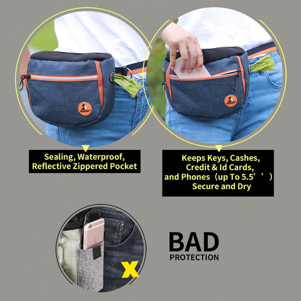 HKM-0924733 All-Purpose Outdoor Dog Training Waist Bag with Snack Compartment and Accessories
