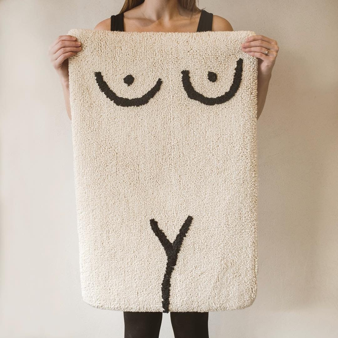 HKM-092563 Cotton Blend Fun Design Carpet Floor Mat for Living Room and Bedroom – 80 x 120cm