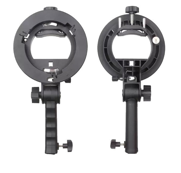 HKM-092563 Universal S Type H Bracket for Studio Flash Accessories with Adjustable Mounting Port and Umbrella Hole