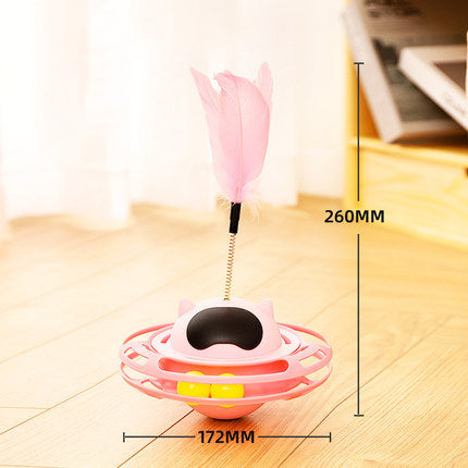 HKM-0925757 Interactive Cat Toy Tumbler Turntable for Relieving Boredom - 17x10cm