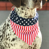 HKM-0925885 American Flag Pet Triangle Scarf for Dogs - Cotton Material, Casual Style