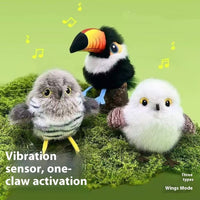 HKM-0927933 Small Plush Fat Cat Toy - Self-Hi Relieving Simulation Bird for Pets