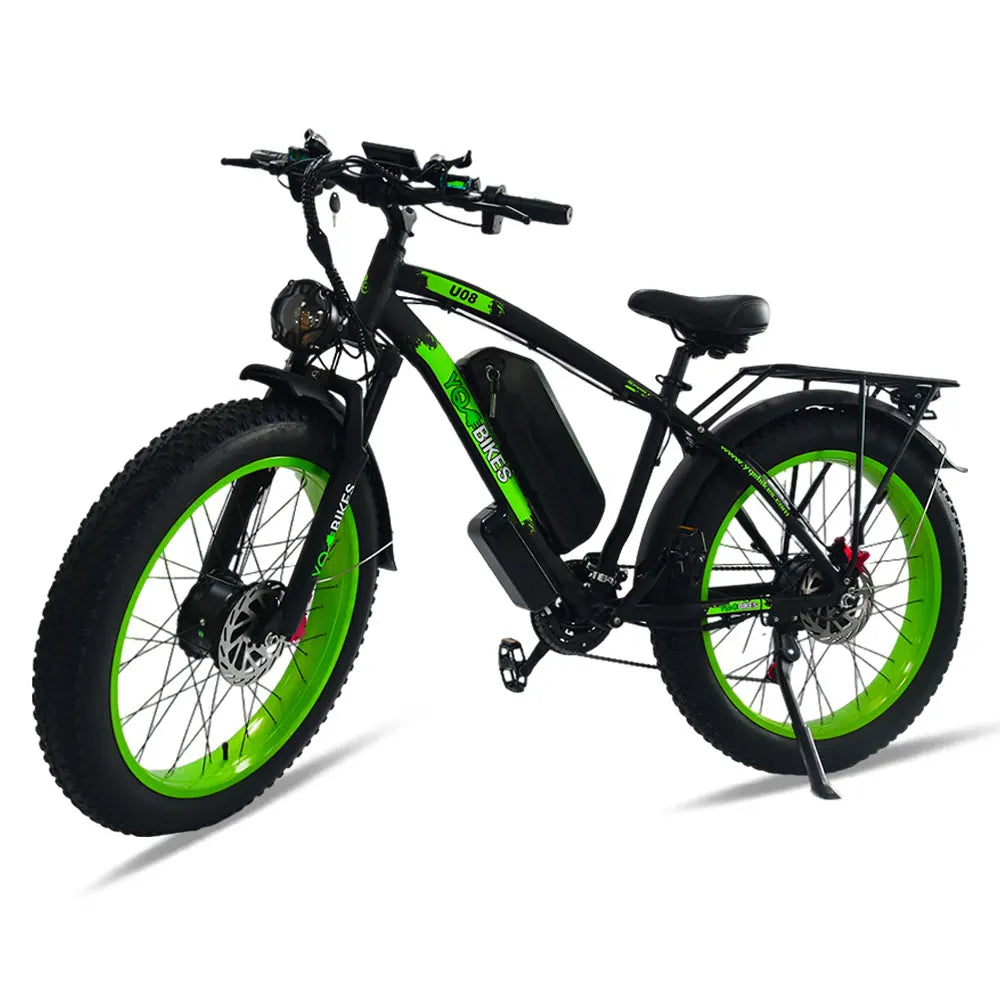 HKM-092819 2000W Dual Drive Electric Mountain Bike with Pedal Assist and Hydraulic Brakes - 26" Fat Tire, 20Ah Battery