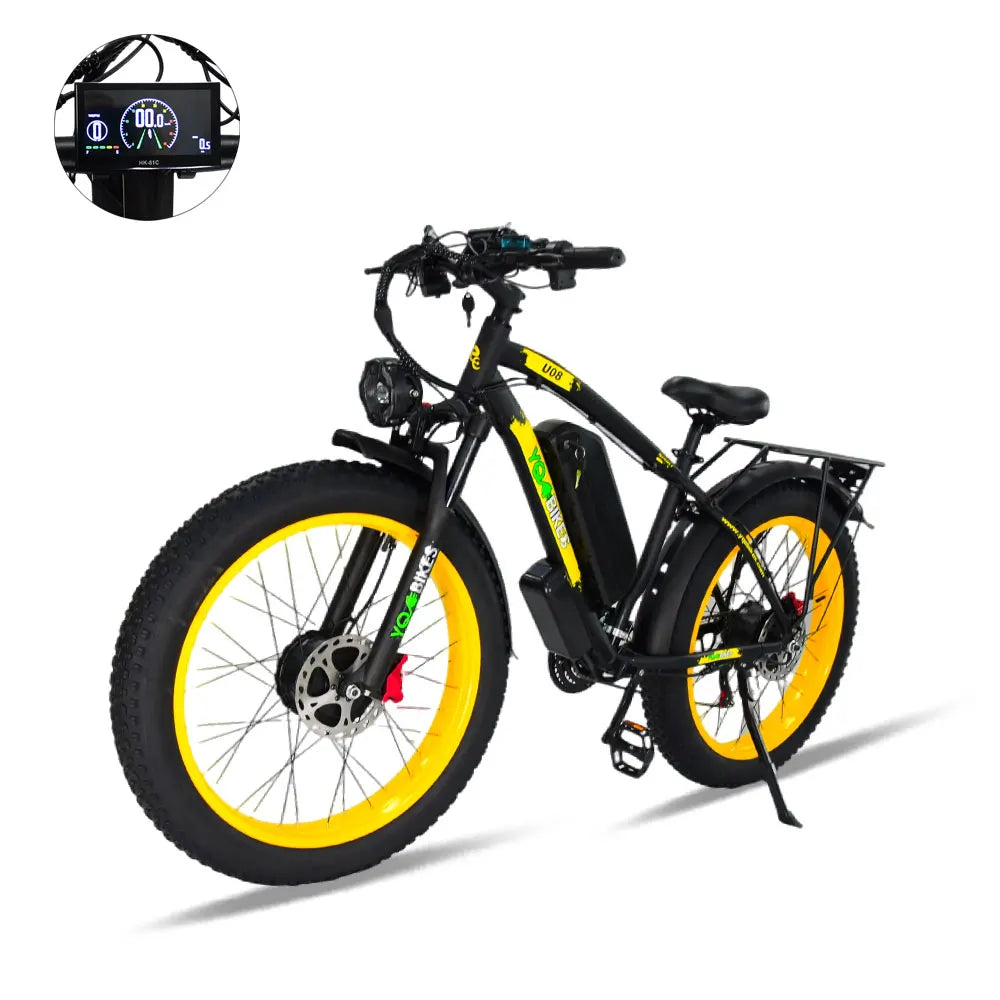HKM-092819 2000W Dual Drive Electric Mountain Bike with Pedal Assist and Hydraulic Brakes - 26" Fat Tire, 20Ah Battery